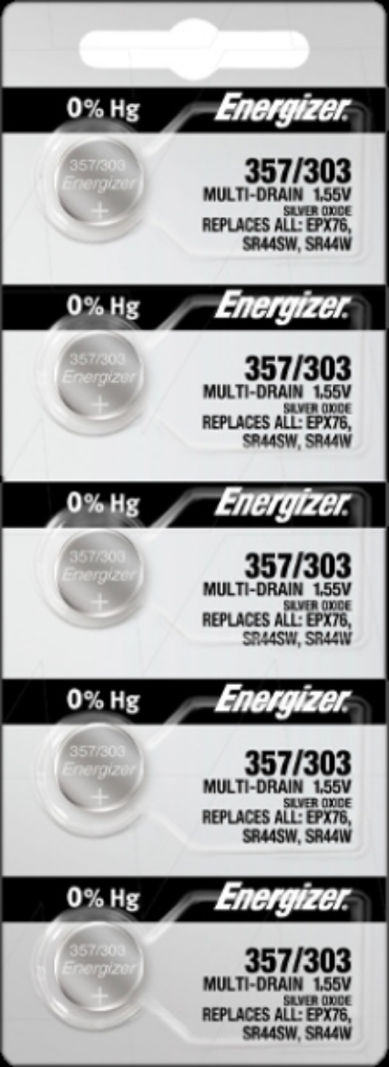 Picture of 357 ENERGIZER 1.55V SILVER OXIDE WATCH BATTERY